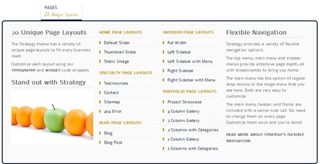 Page Layout Menu